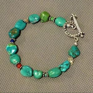 ARTISAN Turquoise Semiprecious Sterling Silver Toggle Bracelet